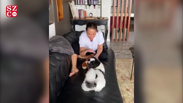 Hülya Avşar köpeğiyle zaman geçirdi