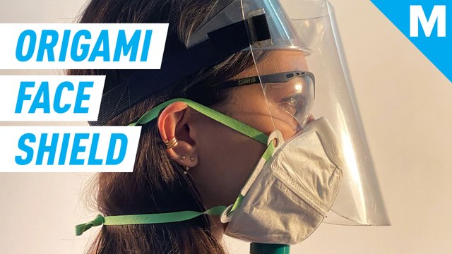 This origami face shield folds for more protection against exposure to COVID-19