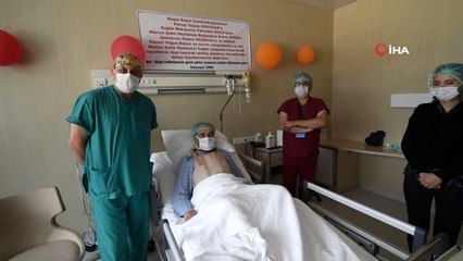 Şehir Hastanesi'nde tedavi gören hastadan pankartlı teşekkür