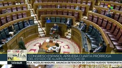 Congreso español aprueba 4° prórroga del estado de alarma por COVID-19