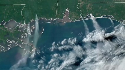 Download Video: Satellite imagery shows smoke from wildfires drifting into the Gulf of Mexico