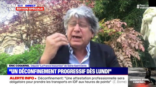 Eric Coquerel: On va forcer les gens à prendre les transports en commun pour aller travailler et les masques sont payants