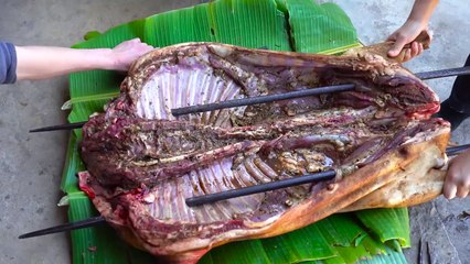 Cooking Full Goat and Preparing Tasty Dish
