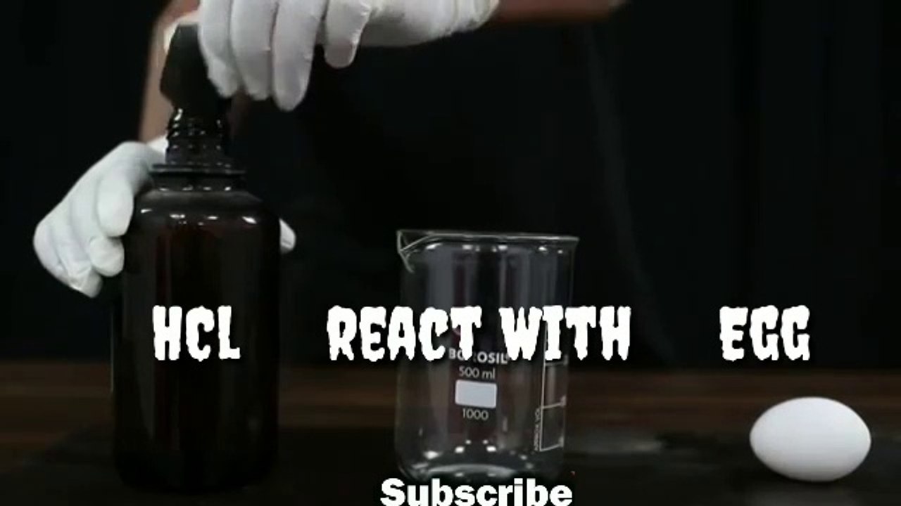 Acid(HCl) and Egg Reaction - Funny Experiment