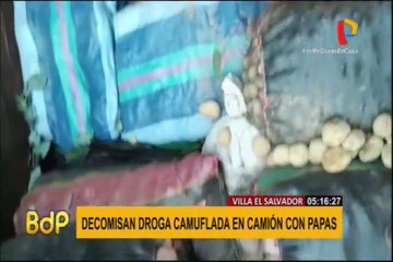VES: decomisan droga camuflada en un camión con papas