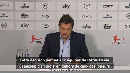 Bundesliga - Seifert : "Beaucoup d'emplois ont été sauvés"