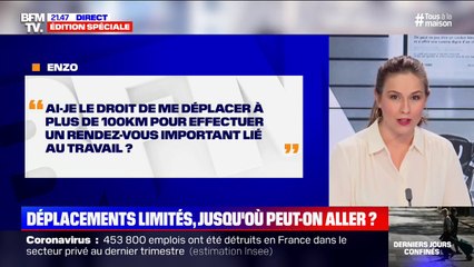 Ai-je droit de me déplacer à plus de 100km pour effectuer un rendez-vous important lié au travail?  BFMTV répond à vos questions