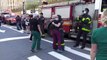 Emotional scenes as crying nurses hug female firefighter at NYU Langone medical center