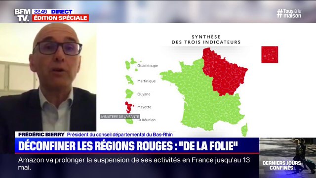 Nous ne sommes pas prêts à déconfiner le 11 mai. Le président du conseil départemental du Bas-Rhin affirme que déconfiner les régions rouges relève de la folie