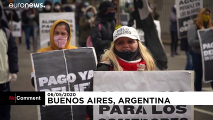 Manifestantes pedem comida na Argentina