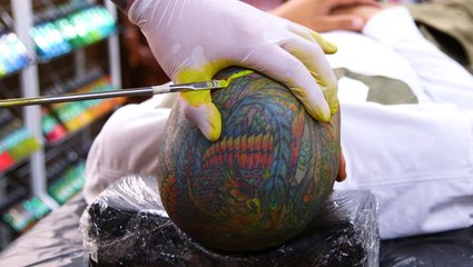 This is how traditional Tebori tattoos are done in Japan