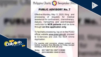 Paghingi ng medical assistance sa PCSO, gagawin na online
