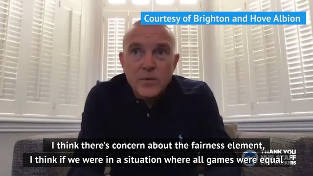 Brighton CEO confirms club against Premier League's neutral venue plan