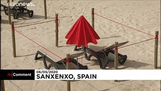 شاهد: تدابير احترازية على الشواطئ الإسبانية مع تخفيف قيود الإغلاق