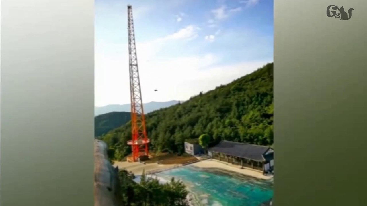 China test-rides world's highest and fastest swing - set 2,300ft over a cliff