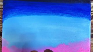 Painting Pink Moon With Deer Idea _ Easy Painting For Beginner _ Stars Art Painting #8