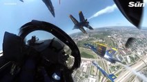 Blue Angels and fighter jets fly over US hospitals to thank medics battling coronavirus