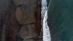 Aerial Drone Shots - Beach Shoreline - Free HD Stock Footage  Waves Shore Sea