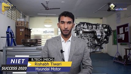 NIET SUCCESS 2020 | Rishabh Tiwari (B.TECH- Mechanical Engg.)