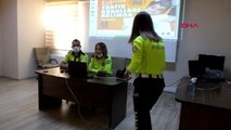 BALIKESİR Trafik polislerinden, evde kalan öğrencilere online trafik eğitimi