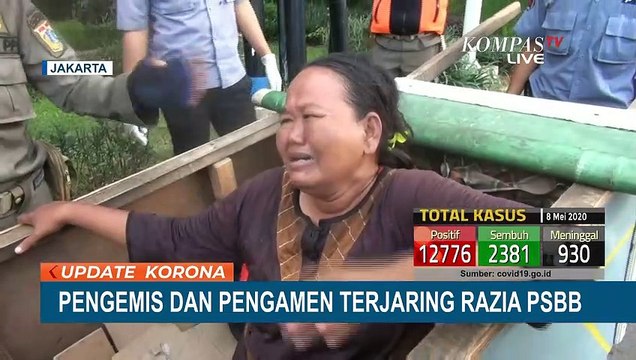 Sambil Menangis, Pengemis dan Pengamen Kena Razia Saat PSBB