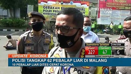 Polisi Tangkap Pebalap Liar di Malang dan Lakukan Rapid Test