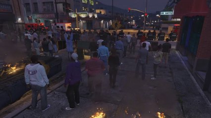PROTEST IN FRONT OF POLICE STATION - GTA 5 (MOD #2)
