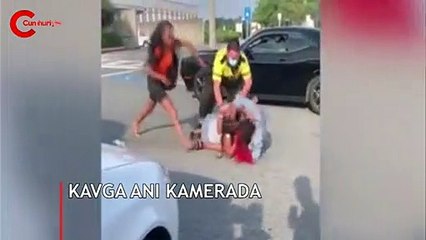 ABD'de AVM otoparkında 3 kadın arasındaki kavga kamerada