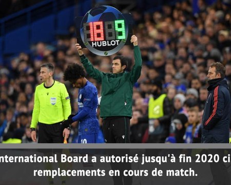 Coronavirus - Cinq remplacements par match autorisés jusqu'à fin 2020