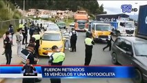 CTE realiza operativo en carretera Cuenca- Azogues y deja 15 vehículos retenidos