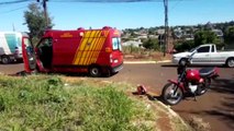 Motociclista de 22 anos fica ferido em acidente no Santo Onofre