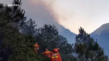 Huge forest fire rages in southern China