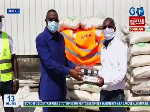 RTG / Covid-19 - Six entreprises citoyennes offrent 26,53 tonnes d’aliments à la banque alimentaire
