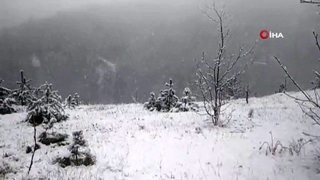Doğu Karadeniz Bölgesi'nin yüksek kesimlerine 'Mayıs karı' sürprizi