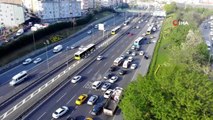 Sokağa çıkma kısıtlaması öncesi E-5 karayolunda trafik yoğunlaştı