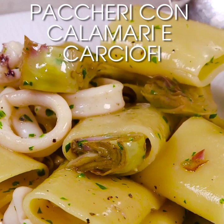 Paccheri con calamari e carciofi