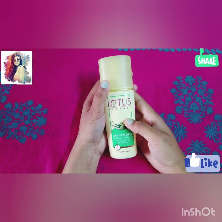 Lotus Herbals Alphamoist Oil free Moisturizer Review / Lotusherbals