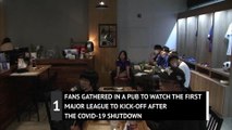 South Korean football fans watch K-League opening match at pub