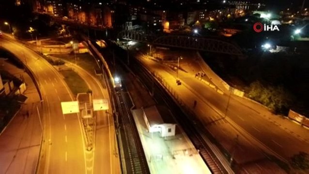 Marmaray'dan iki kıta arası geçiş yapan yük treni havadan görüntülendi