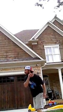 Trick Shot! Throwing Football into a Basketball Hoop over the House