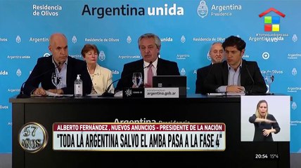 Alberto: "Toda la Argentina pasa a la fase 4 salvo el AMBA"