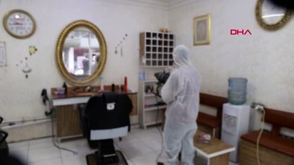 IĞDIR 11 MAYIS'TA AÇILACAK BERBER VE KUAFÖR SALONLARI DEZENFEKTE EDİLDİ