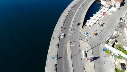 Sokağa çıkma kısıtlaması sonrası Bebek Sahili bomboş kaldı