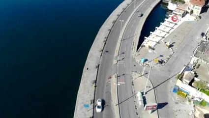 Sokağa çıkma kısıtlaması sonrası Bebek Sahili bomboş kaldı