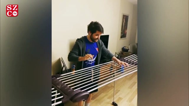 Ceyhun Fersoy ve Begüm Öner çifti ev aletlerini enstrüman yaptı