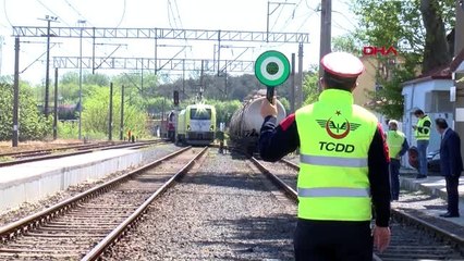 TEKİRDAĞ Marmaray'dan geçen yük treni Çorlu'da