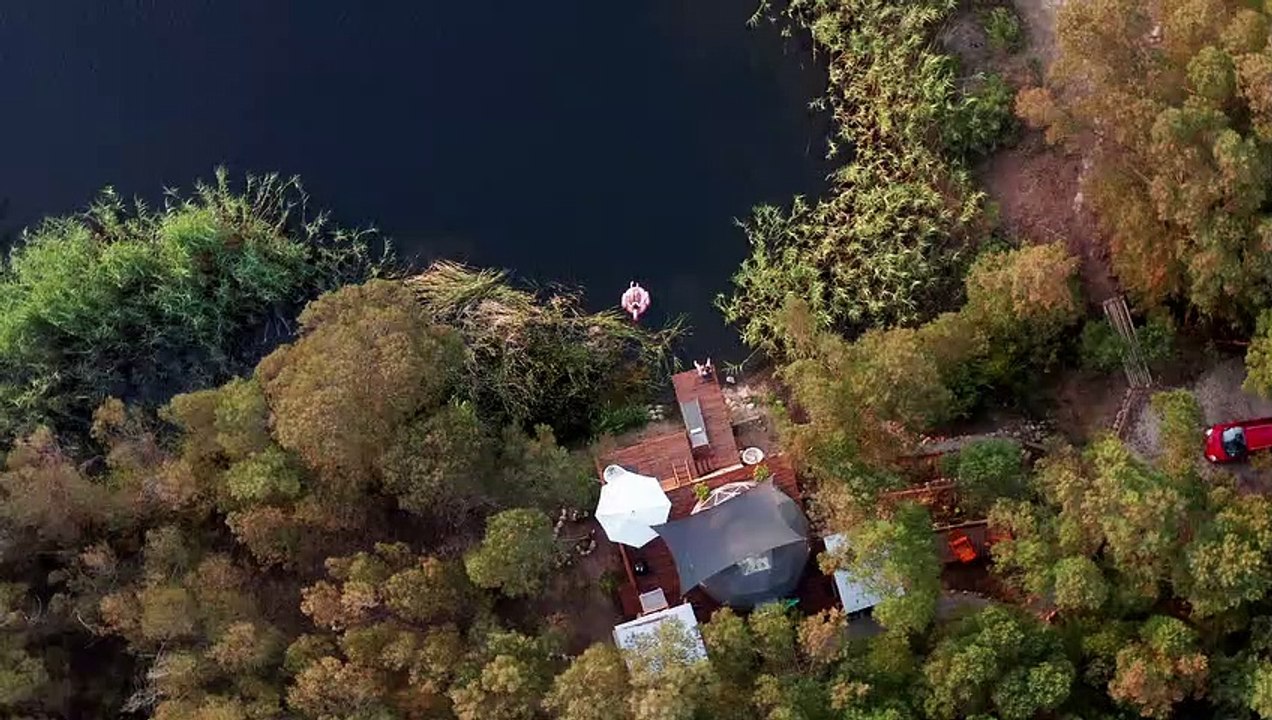 birds eye view beautiful house.
