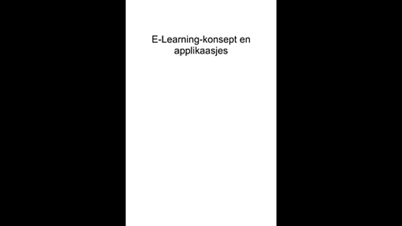 E-Learning-konsept en applikaasjes