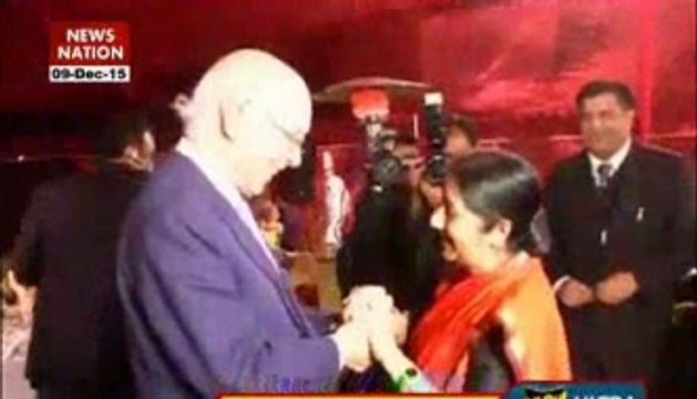 Sushma Swaraj meets Sartaz Aziz