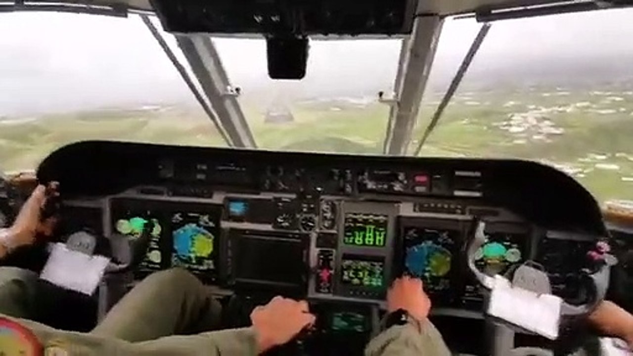 Aterragem incrível da Esquadra 502 Elefantes na Ilha Terceira com vento forte